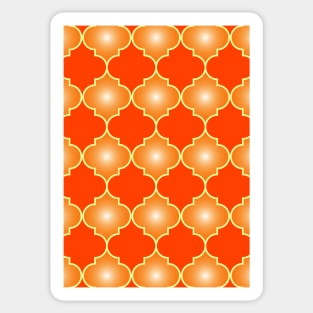 Orange Islamic Geometric - Orange Islamic Pattern - Orange Islamic Pattern Geometric Sticker